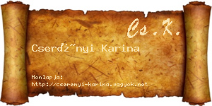 Cserényi Karina névjegykártya